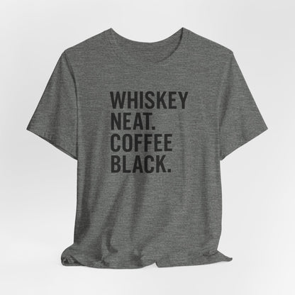 Whiskey and Coffee Graphic Tee - Perfect for Coffee Lovers, Gift Idea for Men and Women, Casual Wear, Birthday, Everyday Style