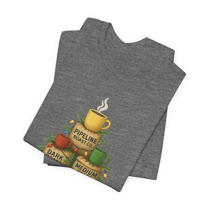 Coffee Lover's Tee, Unisex Short Sleeve T-Shirt, Christmas Gift, Coffee Themed Apparel, Cozy Vibes, Holiday Celebrations