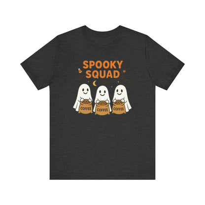 Spooky Squad Coffee Ghosts Tee – Halloween Shirt for Coffee Lovers