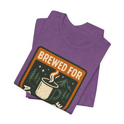 Adventure Brewed Graphic Tee - Perfect for Outdoors Lovers, Travel, Hiking, Camping, Gift for Adventurers
