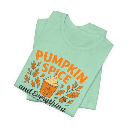 Pumpkin Spice Short Sleeve Tee | Fall Fashion, Cozy Vibes, Coffee Lovers, Gift for Her, Autumn Essentials