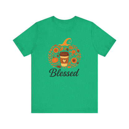 Blessed Pumpkin Fall T-Shirt - Cozy Autumn Style, Perfect Gift for Thanksgiving, Harvest Celebration, Casual Wear, Seasonal Fashion