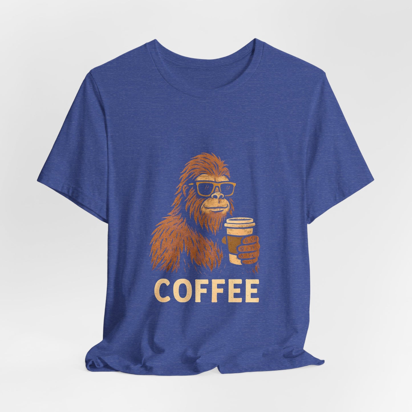 Bigfoot Drinking Coffee T-Shirt – Funny Sasquatch Coffee Tee for Coffee Lovers