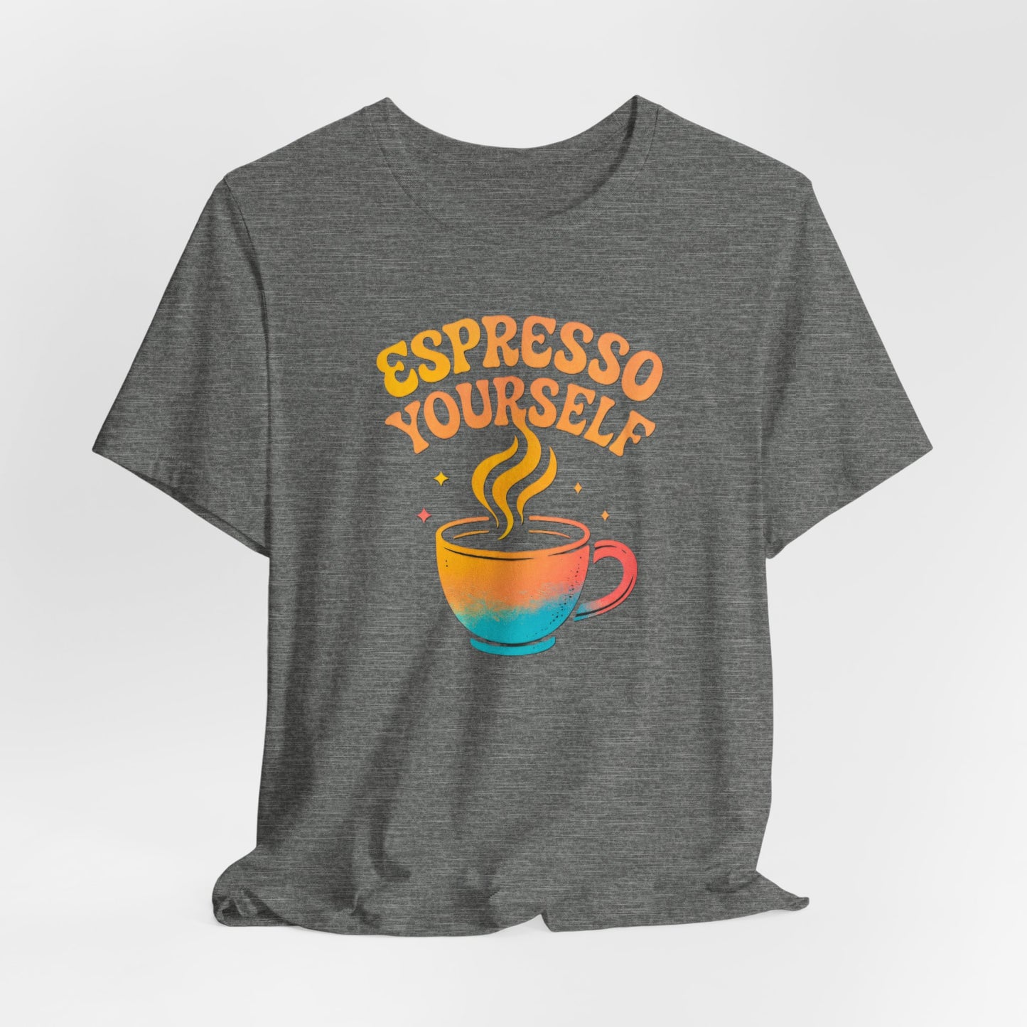 Espresso Yourself Unisex Tee | Coffee Lover Gift, Cute Graphic T-Shirt, Perfect for Baristas, Casual Wear, Fun Gift for Coffee Enthusiasts