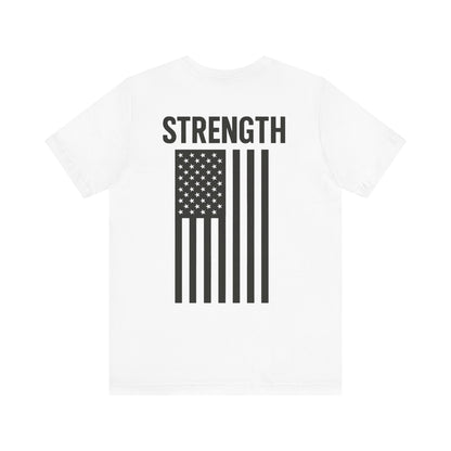 Patriotic Strength T-Shirt, Unisex Tee, 4th of July Shirt, Independence Day Apparel, Casual Summer Wear, Gift for Veterans