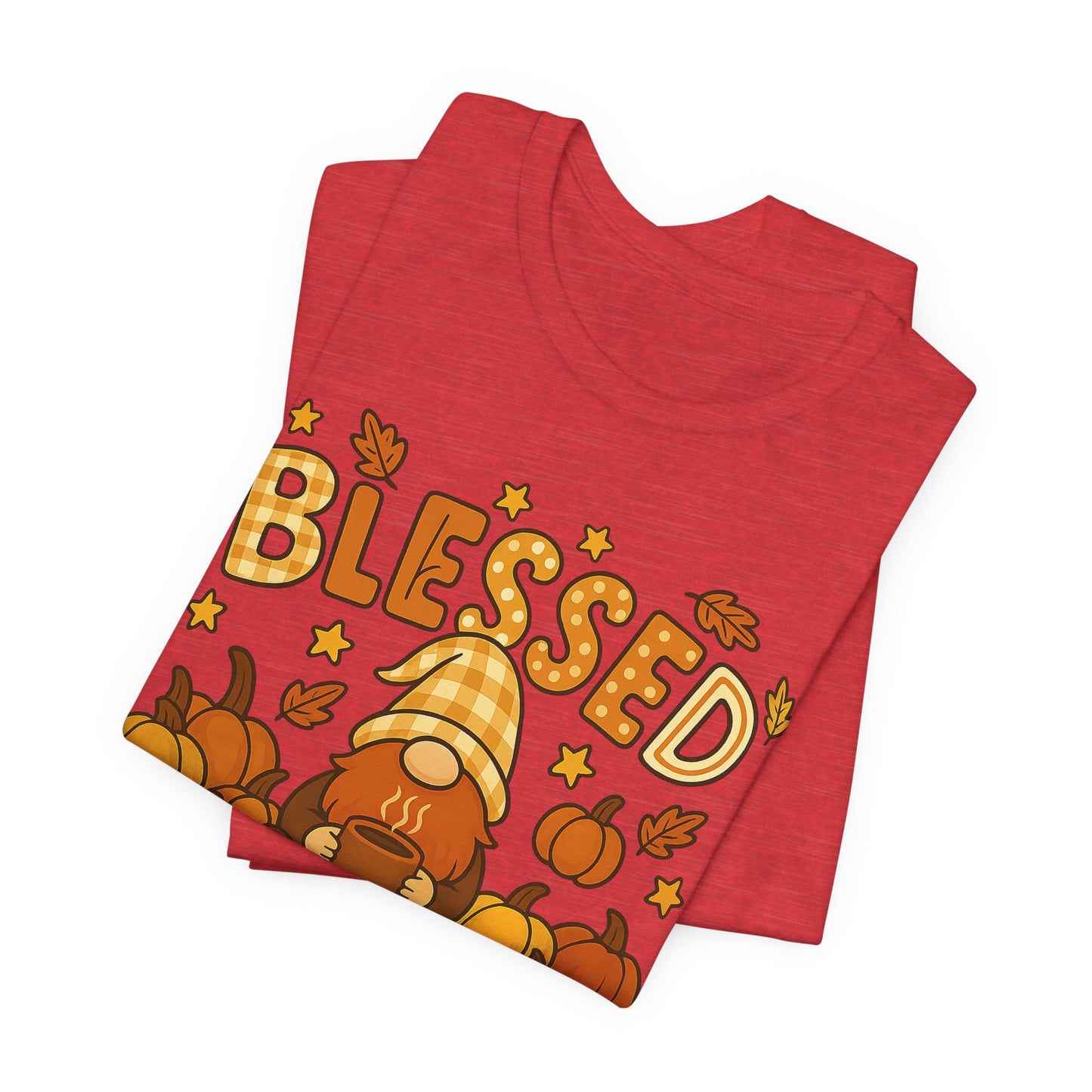Fall Gnome Blessed Tee, Autumn T-Shirt, Thanksgiving Wear, Seasonal Shirt, Cozy Fall Apparel Gift