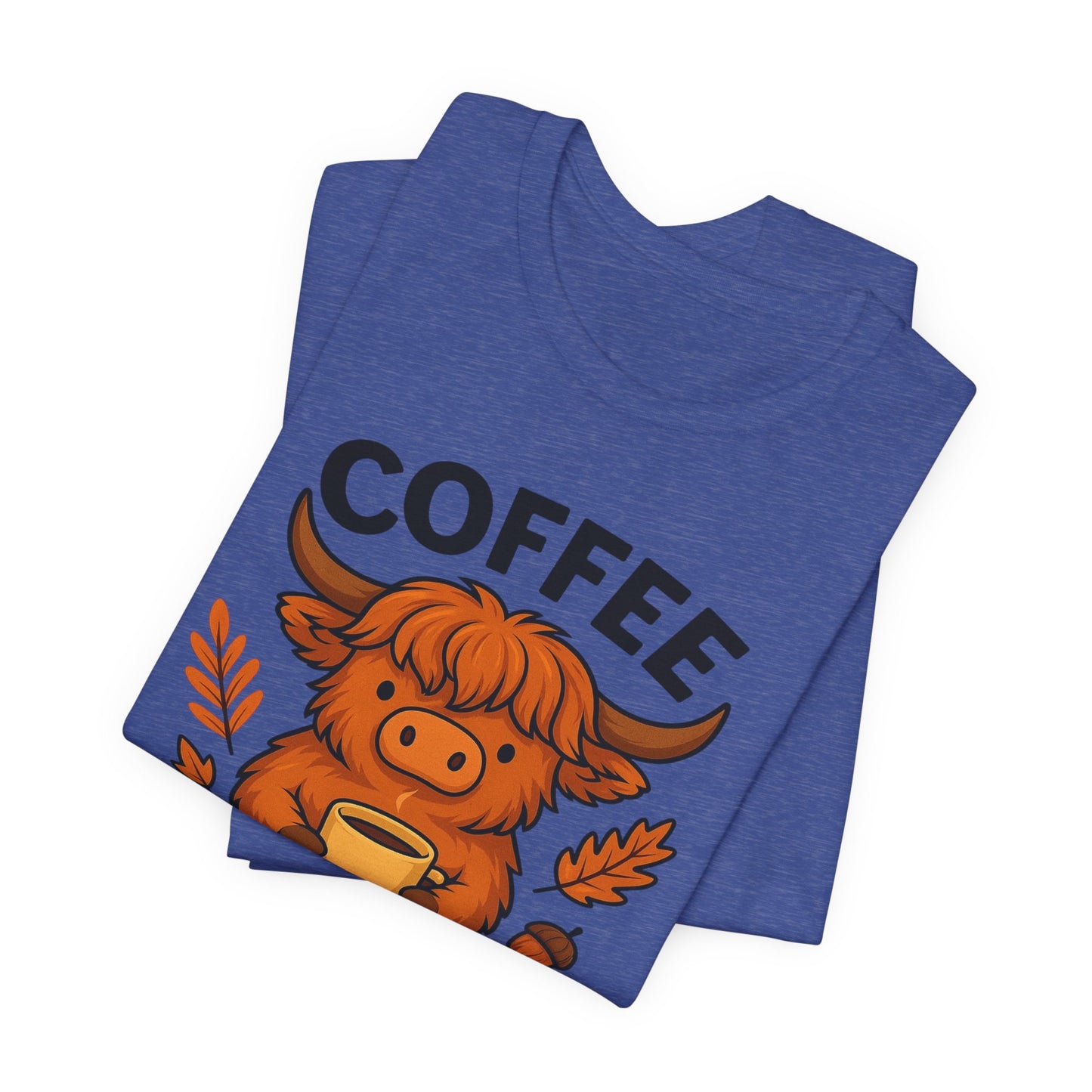 Coffee Lover’s Unisex Tee | Cute Cow Design | Perfect for Casual Gatherings, Birthdays, Coffee Lovers, Gifts