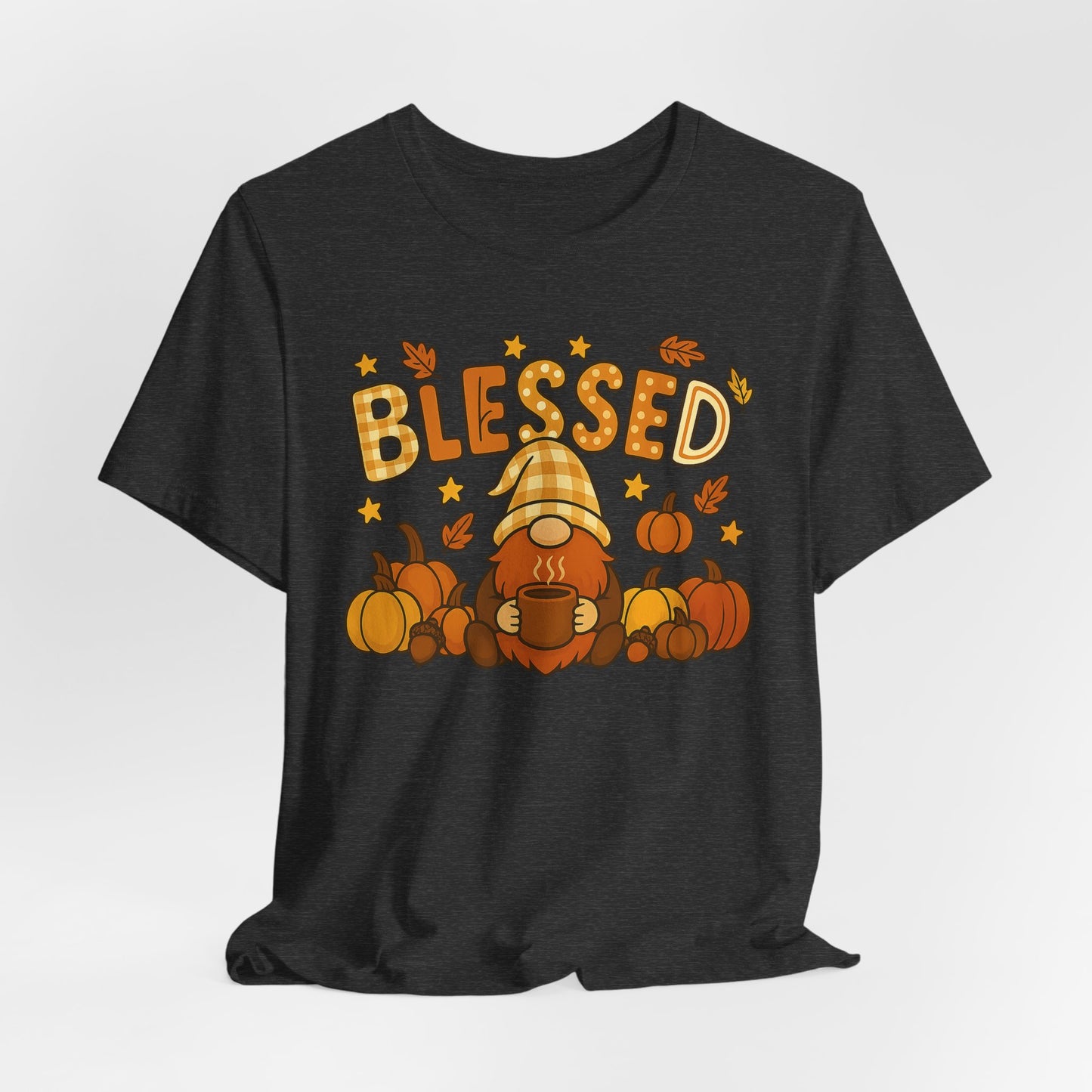 Fall Gnome Blessed Tee, Autumn T-Shirt, Thanksgiving Wear, Seasonal Shirt, Cozy Fall Apparel Gift