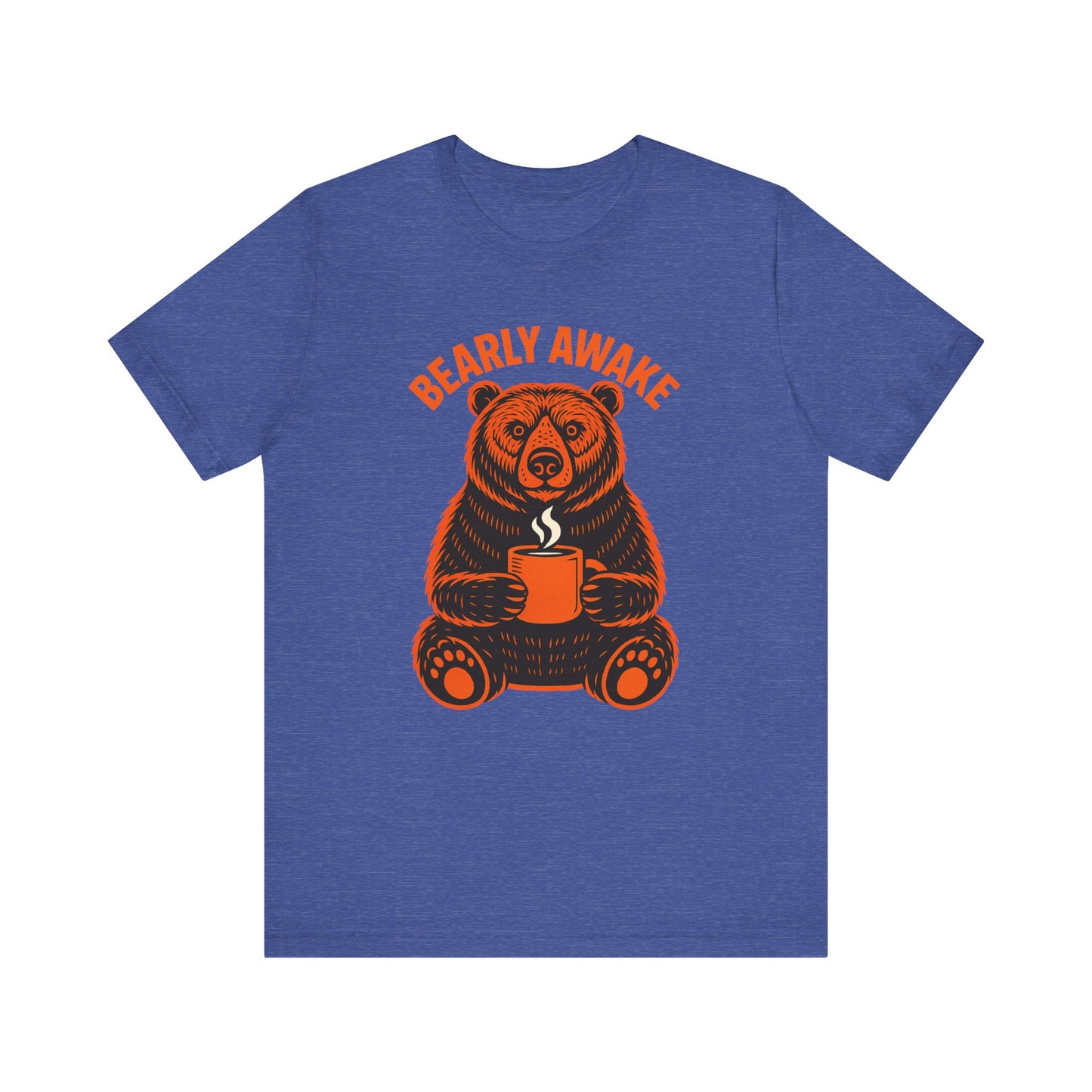 Coffee Lover Bear Tee, Cozy Casual T-Shirt, Perfect Gift for Coffee Enthusiasts, Daily Wear, Bearly Awake Design