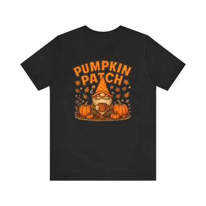 Fall Pumpkin Patch Tee, Cozy Autumn T-Shirt, Seasonal Gnome Shirt, Halloween Fun Apparel, Graphic Tee for Nature Lovers