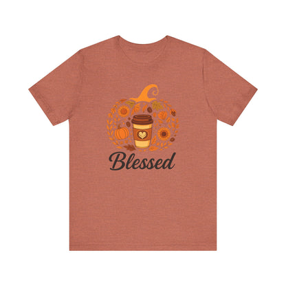 Blessed Pumpkin Fall T-Shirt - Cozy Autumn Style, Perfect Gift for Thanksgiving, Harvest Celebration, Casual Wear, Seasonal Fashion