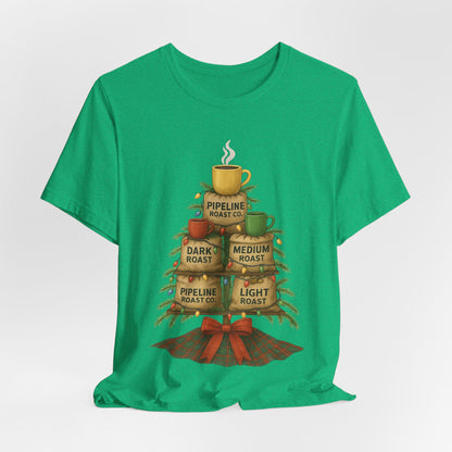 Coffee Lover's Tee, Unisex Short Sleeve T-Shirt, Christmas Gift, Coffee Themed Apparel, Cozy Vibes, Holiday Celebrations