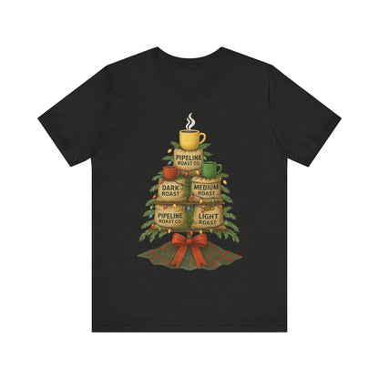 Coffee Lover's Tee, Unisex Short Sleeve T-Shirt, Christmas Gift, Coffee Themed Apparel, Cozy Vibes, Holiday Celebrations