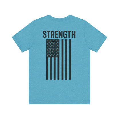 Patriotic Strength T-Shirt, Unisex Tee, 4th of July Shirt, Independence Day Apparel, Casual Summer Wear, Gift for Veterans