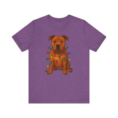 Festive Dog Lover Tee, Holiday T-Shirt, Pet Owner Gift, Christmas Apparel, Unisex Short Sleeve Shirt, Cute Dog Shirt