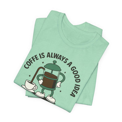 Coffee Lover's Short Sleeve Tee, Unisex Jersey T-Shirt, Casual Gift for Coffee Enthusiasts, Perfect for Birthdays, Coffee Breaks, Cozy Vibe