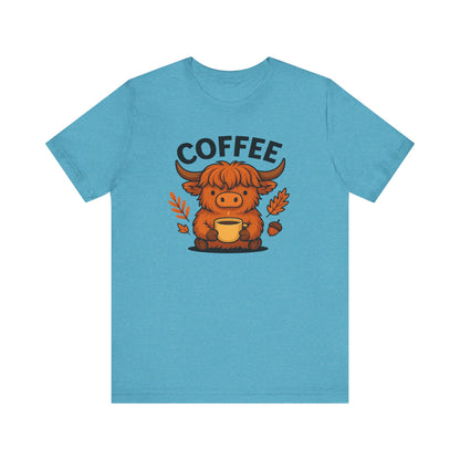 Coffee Lover’s Unisex Tee | Cute Cow Design | Perfect for Casual Gatherings, Birthdays, Coffee Lovers, Gifts