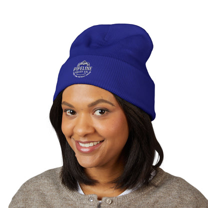 Pipeline Roast Co. Classic Cuffed Beanie – Warm Knit Hat with Embroidered Logo (Unisex)