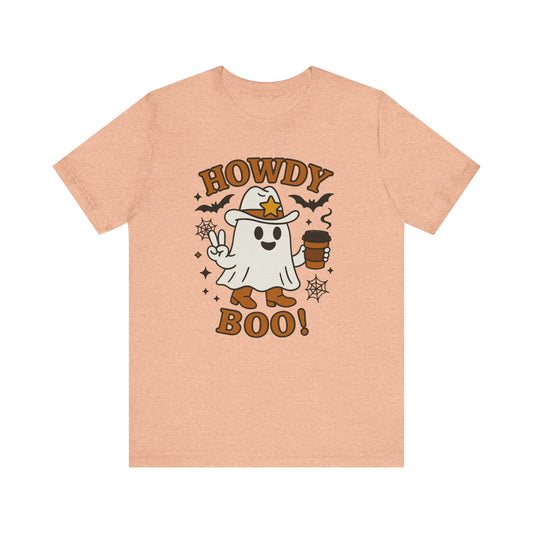 Howdy Boo Ghost Tee, Unisex Halloween T-Shirt, Funny Graphic Tee, Halloween Costume Shirt, Spooky Season Apparel