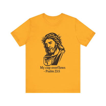 Faith Bible Verse Graphic Tee – Inspirational Psalm 23:5 Shirt, Crown of Thorns Design