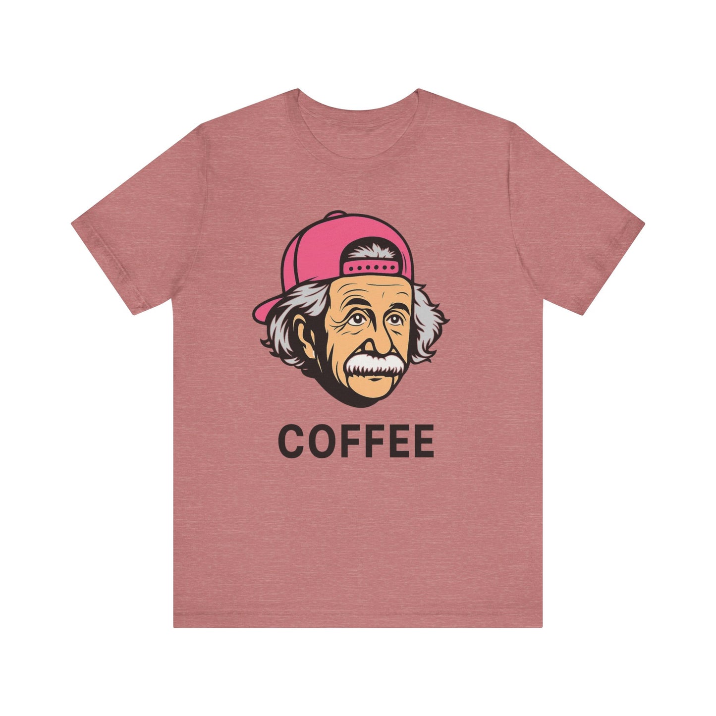 Funny Einstein Coffee Tee, Unisex Short Sleeve Shirt, Great for Coffee Lovers, Gift for Dad, Cute & Quirky Apparel