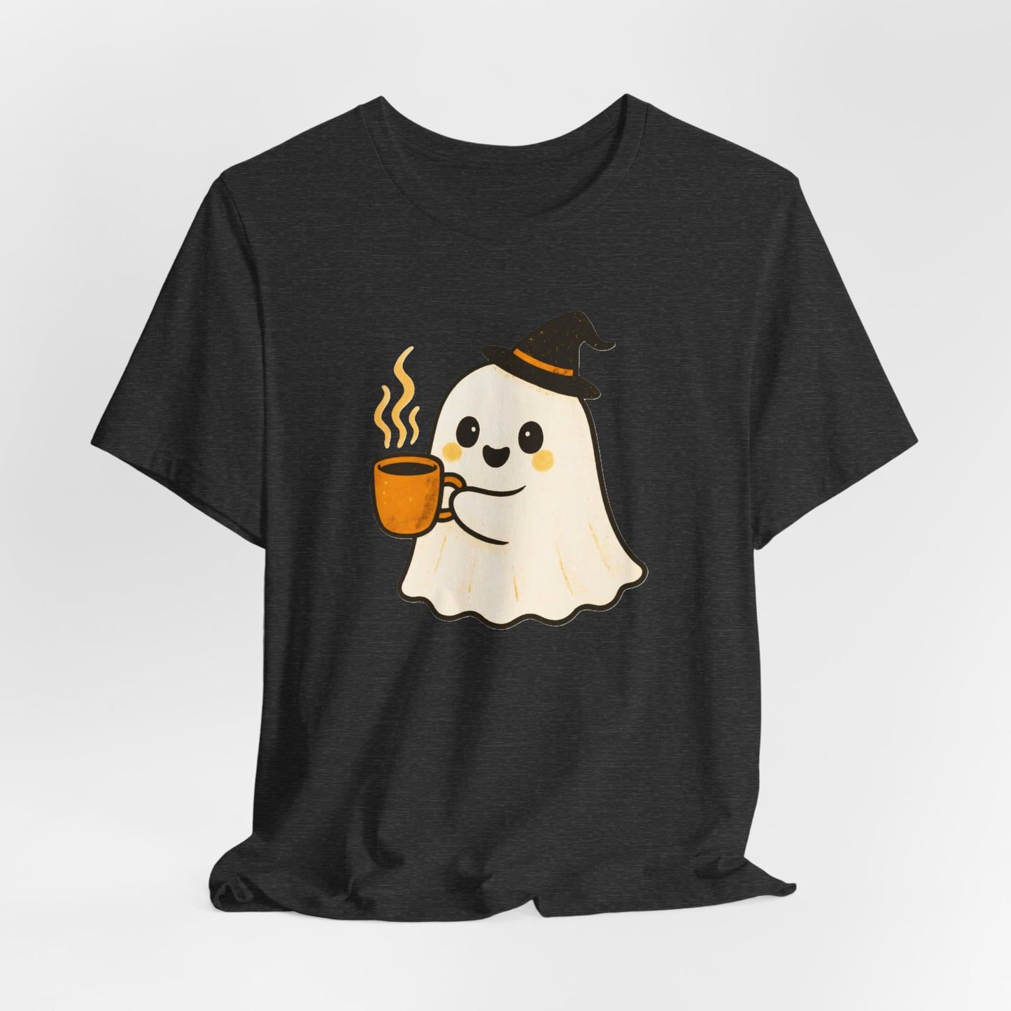 Cute Ghost Coffee Tee, Unisex Halloween Shirt, Funny Pumpkin Spice T-Shirt, Fall Fashion Top, Holiday Gift Idea