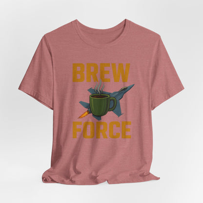 Brew Force Coffee Tee, Unisex Coffee Lover's T-Shirt, Gifts for Baristas, Father’s Day Gift, Coffee Enthusiast Apparel