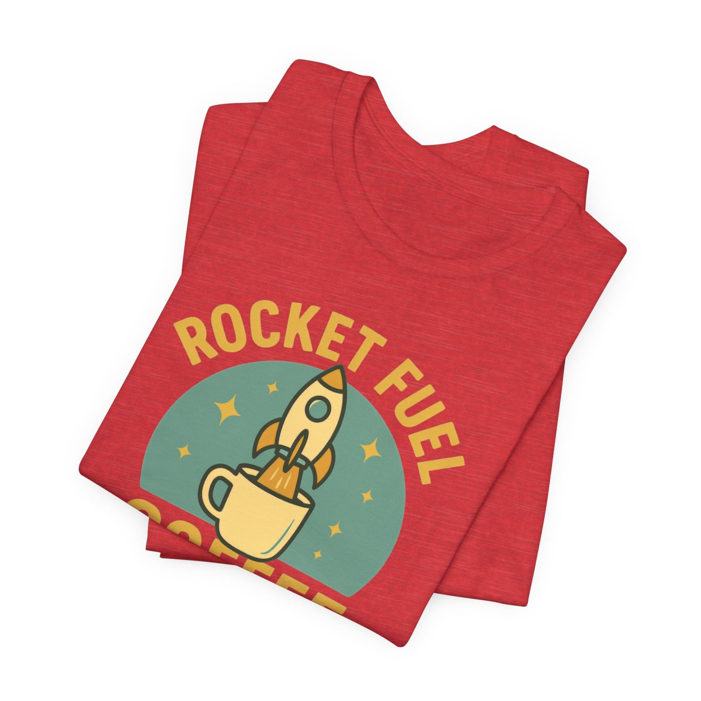 Coffee Lover's Unisex Tee, Rocket Fuel Coffee Shirt, Morning Boost Tee, Barista Gift, Casual Coffee Shirt