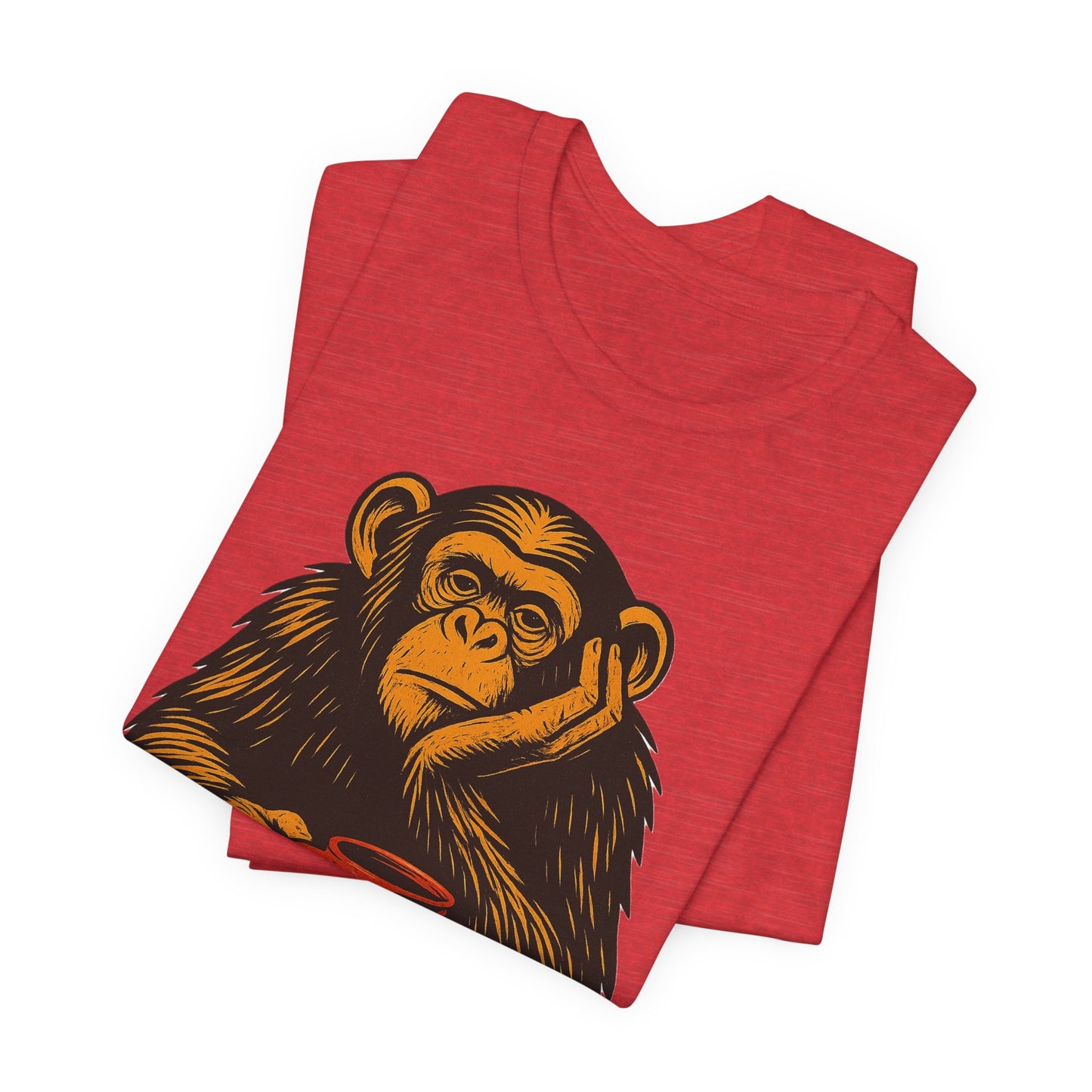 Charming Chimpanzee Coffee Tee, Relaxed Vibes, Gift for Animal Lovers, Everyday Comfort, Perfect for Coffee Lovers