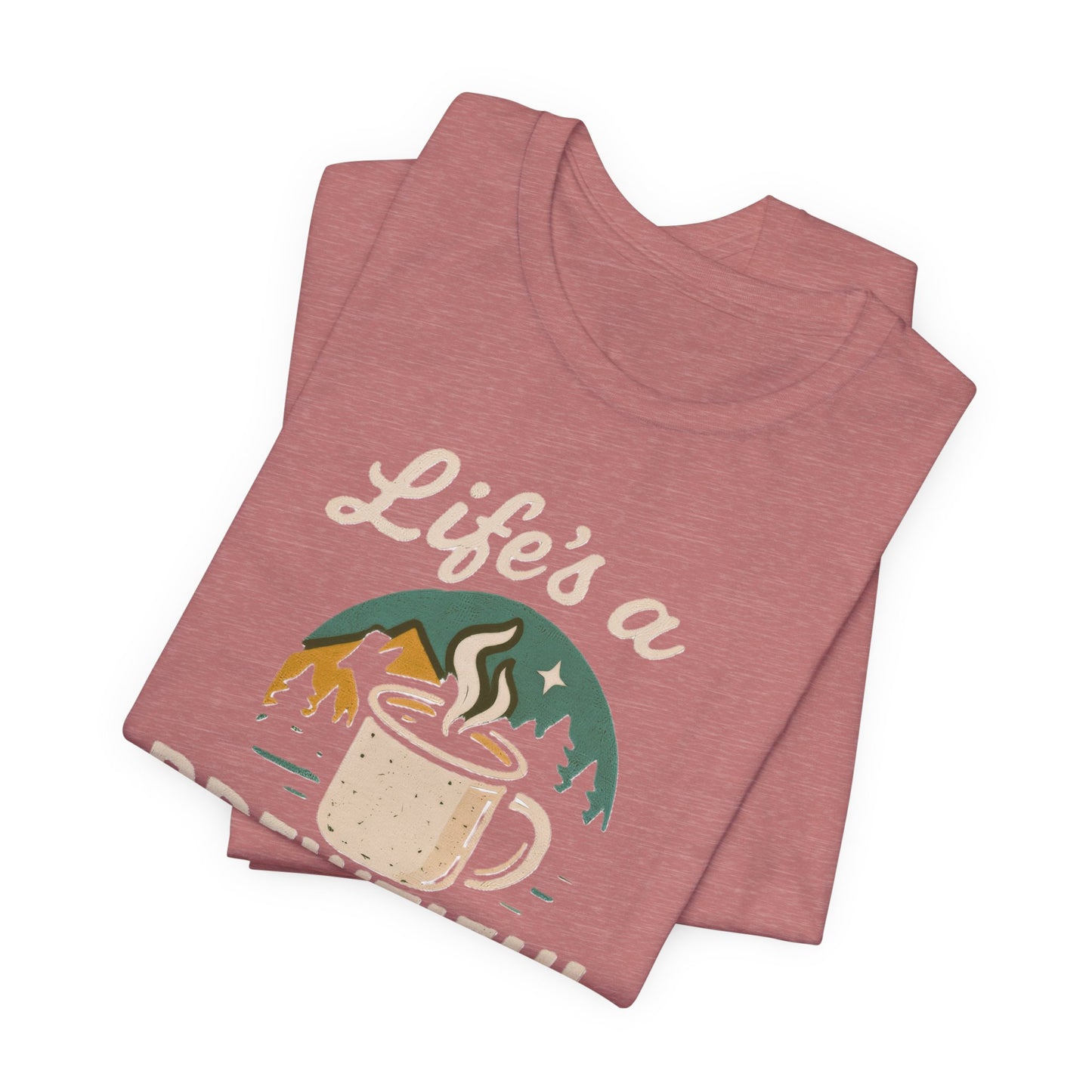 Brewtiful Adventure Tee - Unisex Short Sleeve T-Shirt, Coffee Lover Gift, Hiking Apparel, Adventure Shirt, Travel Outfit