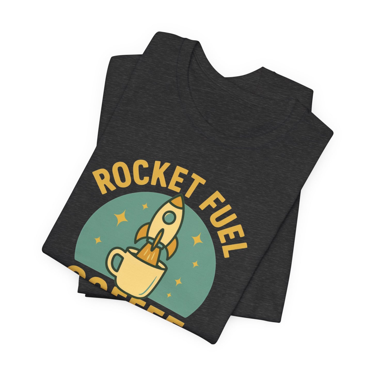 Coffee Lover's Unisex Tee, Rocket Fuel Coffee Shirt, Morning Boost Tee, Barista Gift, Casual Coffee Shirt