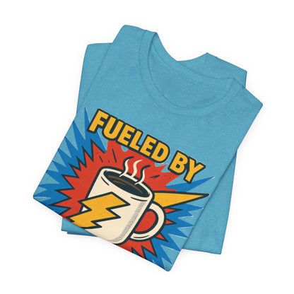 Caffeine Power Tee - Unisex Jersey Short Sleeve T-Shirt, Coffee Lover Gift, Casual Wear, Funny Quote Shirt, Birthday or Holiday Apparel