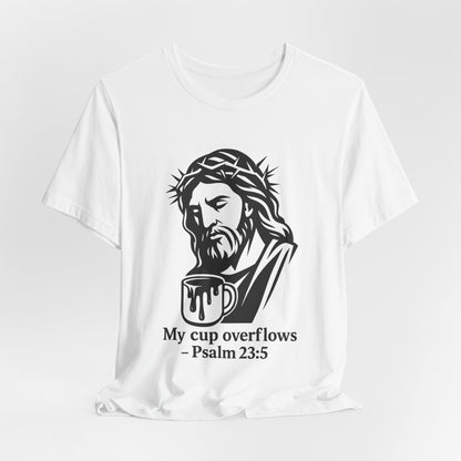 Faith Bible Verse Graphic Tee – Inspirational Psalm 23:5 Shirt, Crown of Thorns Design