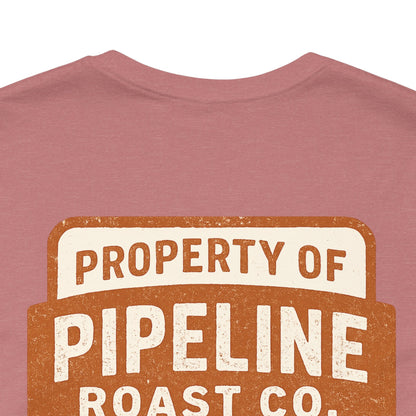 Rusty Vintage Pipeline Roast Co. Industrial Seal Tee – Rugged Workwear Style Coffee Shirt