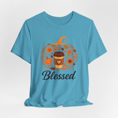 Blessed Pumpkin Fall T-Shirt - Cozy Autumn Style, Perfect Gift for Thanksgiving, Harvest Celebration, Casual Wear, Seasonal Fashion