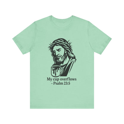 Faith Bible Verse Graphic Tee – Inspirational Psalm 23:5 Shirt, Crown of Thorns Design