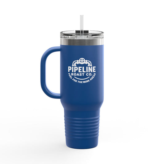 Pipeline Roast Co. 40oz Insulated Tumbler with Handle – Stainless Steel Coffee Travel Mug, Leak-Proof & Double-Wall Vacuum Sealed