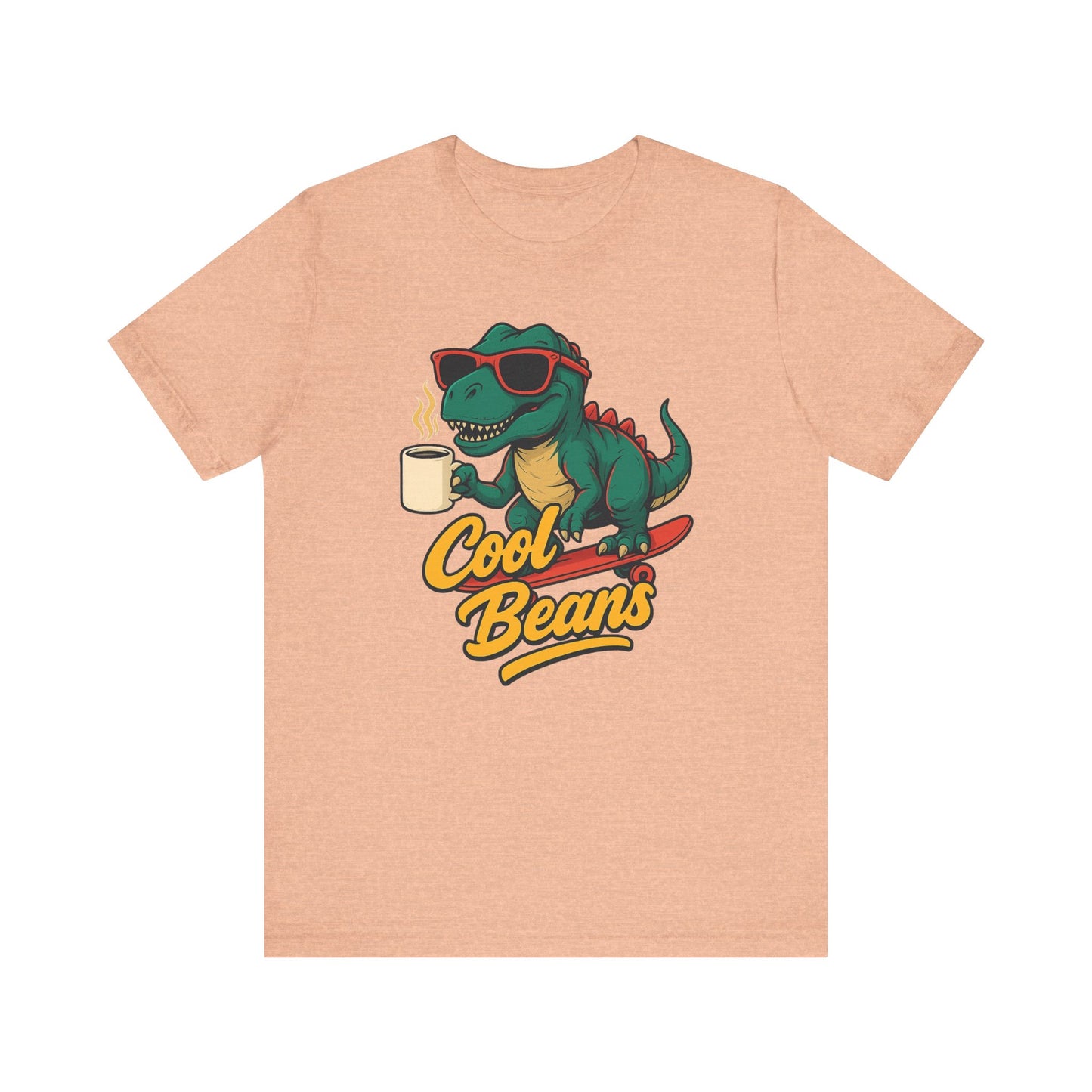 Cool Beans Dino Tee, Fun T-Shirt for Dinosaur Lovers, Casual Wear, Unique Gift Idea for Birthdays, Coffee Enthusiast Gift