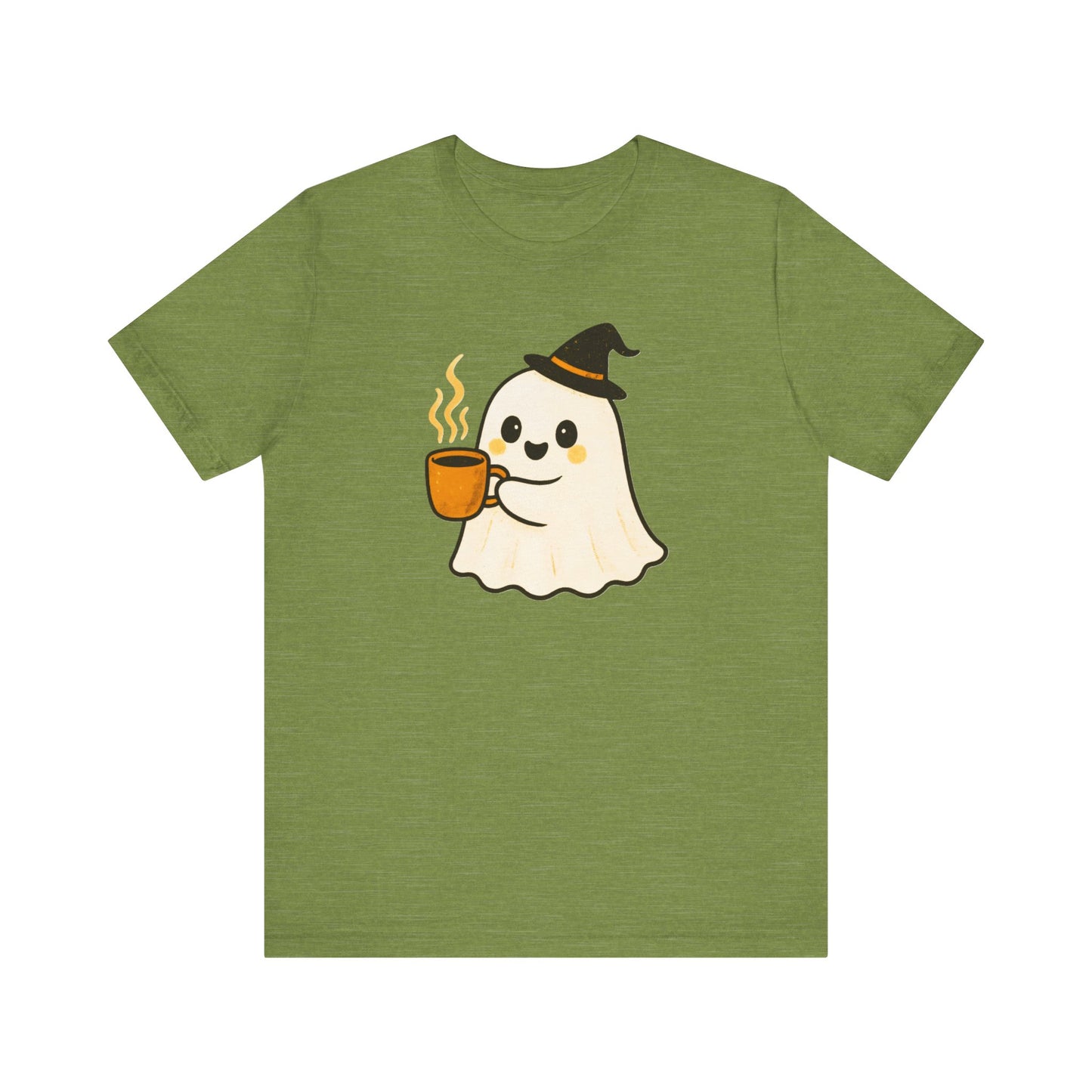 Cute Ghost Coffee Tee, Unisex Halloween Shirt, Funny Pumpkin Spice T-Shirt, Fall Fashion Top, Holiday Gift Idea
