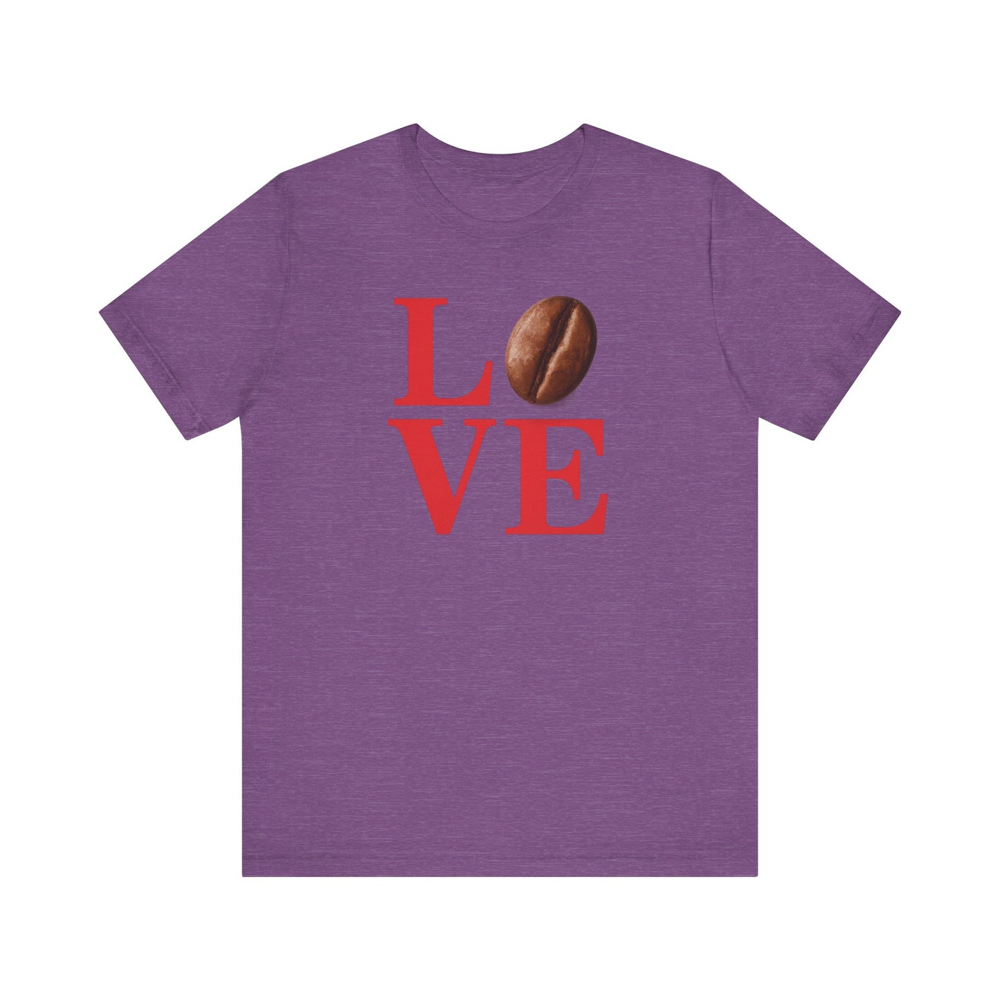 Pipeline Roast Co. LOVE Coffee Bean T-Shirt – Unisex Jersey Short Sleeve Tee for Coffee Lovers