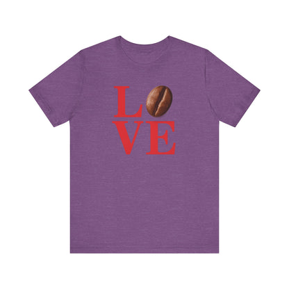 Pipeline Roast Co. LOVE Coffee Bean T-Shirt – Unisex Jersey Short Sleeve Tee for Coffee Lovers