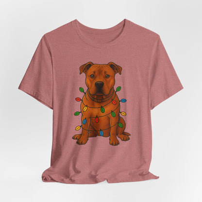 Festive Dog Lover Tee, Holiday T-Shirt, Pet Owner Gift, Christmas Apparel, Unisex Short Sleeve Shirt, Cute Dog Shirt