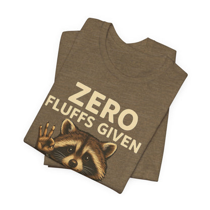 Zero Fluffs Given Raccoon Coffee Tee – Funny Shirt for Caffeine Lovers