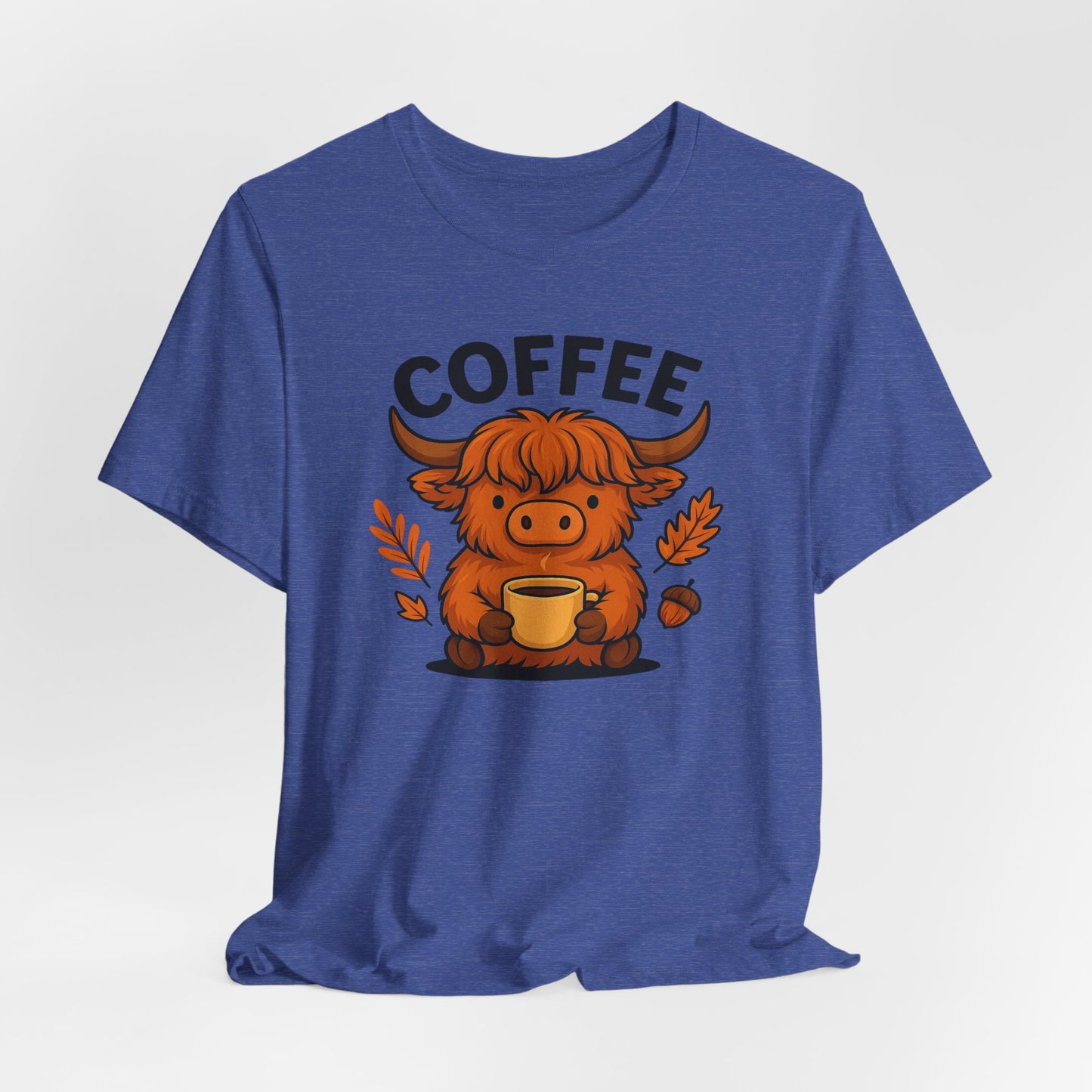 Coffee Lover’s Unisex Tee | Cute Cow Design | Perfect for Casual Gatherings, Birthdays, Coffee Lovers, Gifts