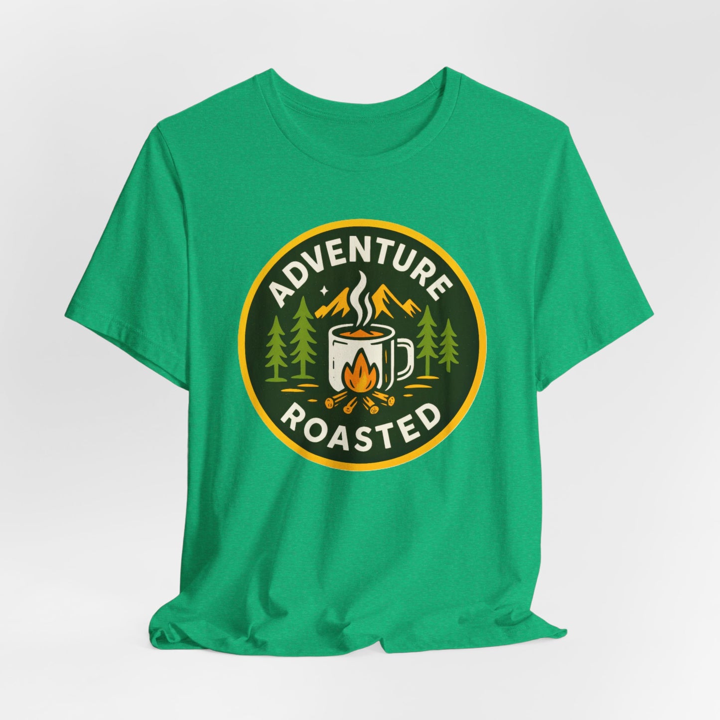 Adventure Roasted Tee - Unisex Short Sleeve Shirt, Outdoor Apparel, Camping Gift, Coffee Lover T-Shirt, Fun Adventure Wear