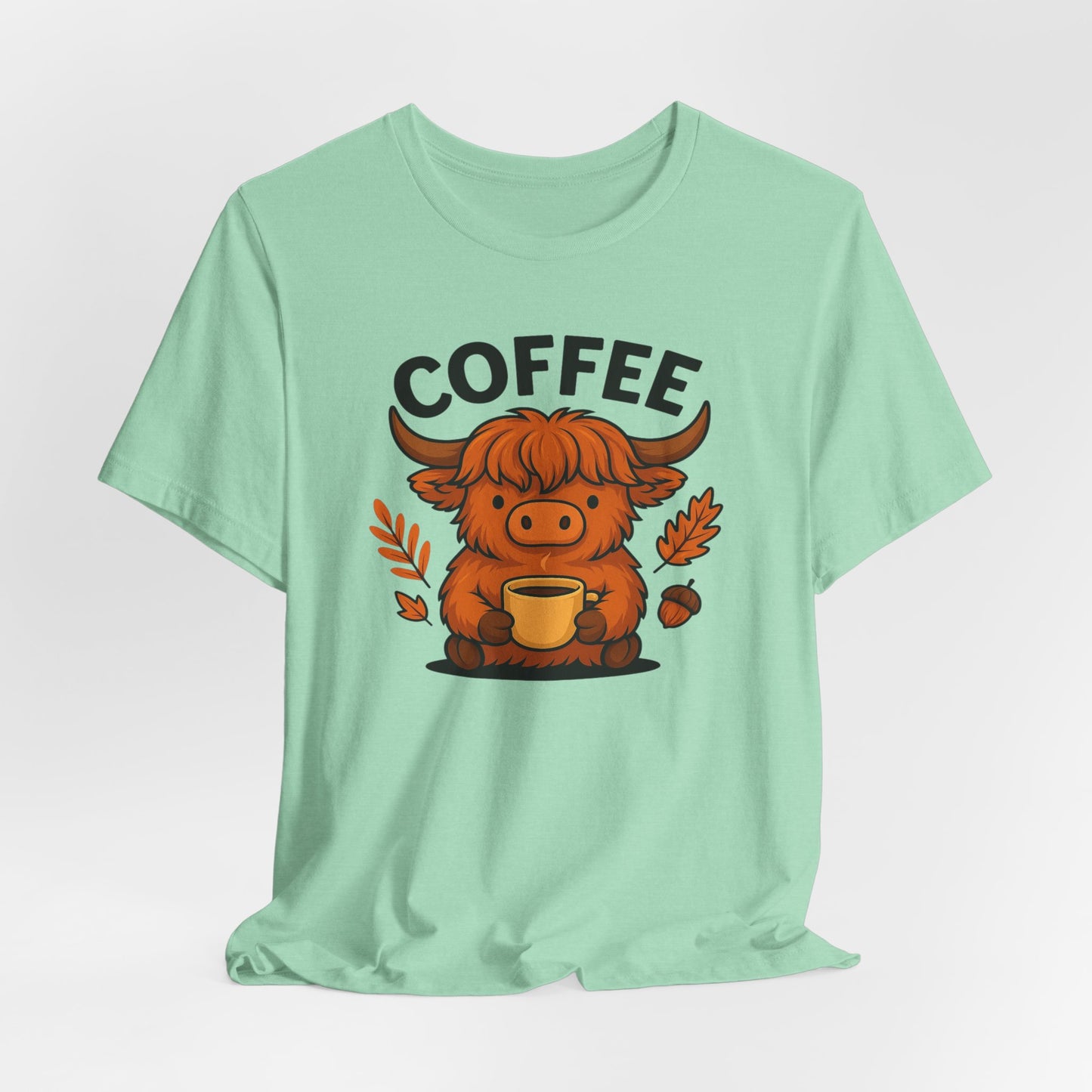 Coffee Lover’s Unisex Tee | Cute Cow Design | Perfect for Casual Gatherings, Birthdays, Coffee Lovers, Gifts