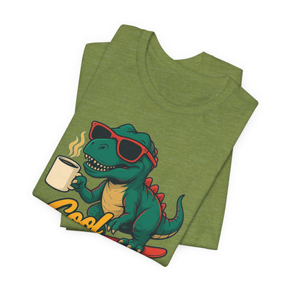 Cool Beans Dino Tee, Fun T-Shirt for Dinosaur Lovers, Casual Wear, Unique Gift Idea for Birthdays, Coffee Enthusiast Gift