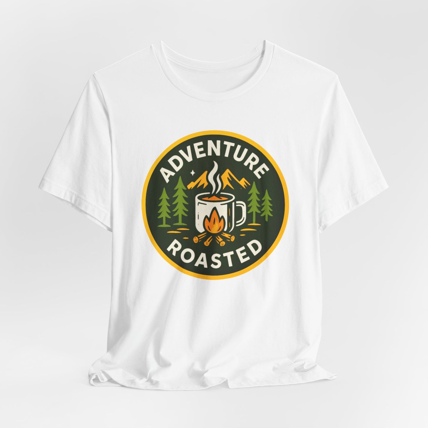 Adventure Roasted Tee - Unisex Short Sleeve Shirt, Outdoor Apparel, Camping Gift, Coffee Lover T-Shirt, Fun Adventure Wear