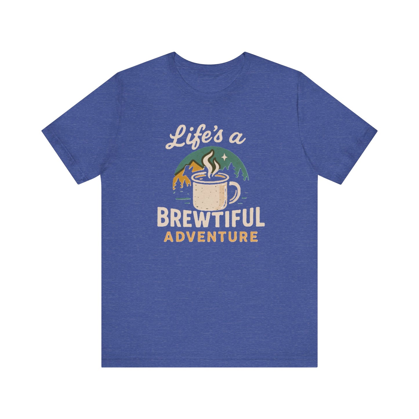 Brewtiful Adventure Tee - Unisex Short Sleeve T-Shirt, Coffee Lover Gift, Hiking Apparel, Adventure Shirt, Travel Outfit