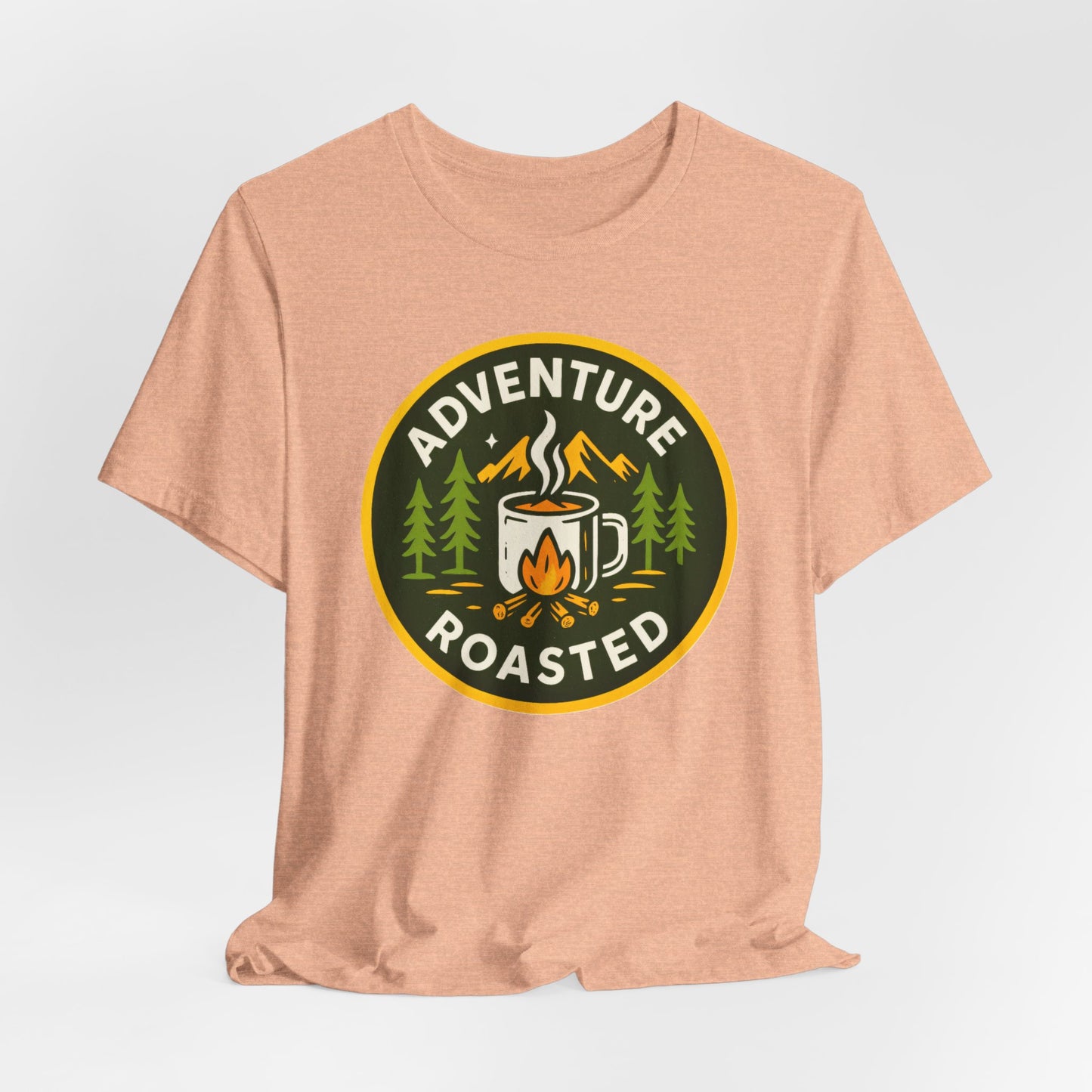 Adventure Roasted Tee - Unisex Short Sleeve Shirt, Outdoor Apparel, Camping Gift, Coffee Lover T-Shirt, Fun Adventure Wear